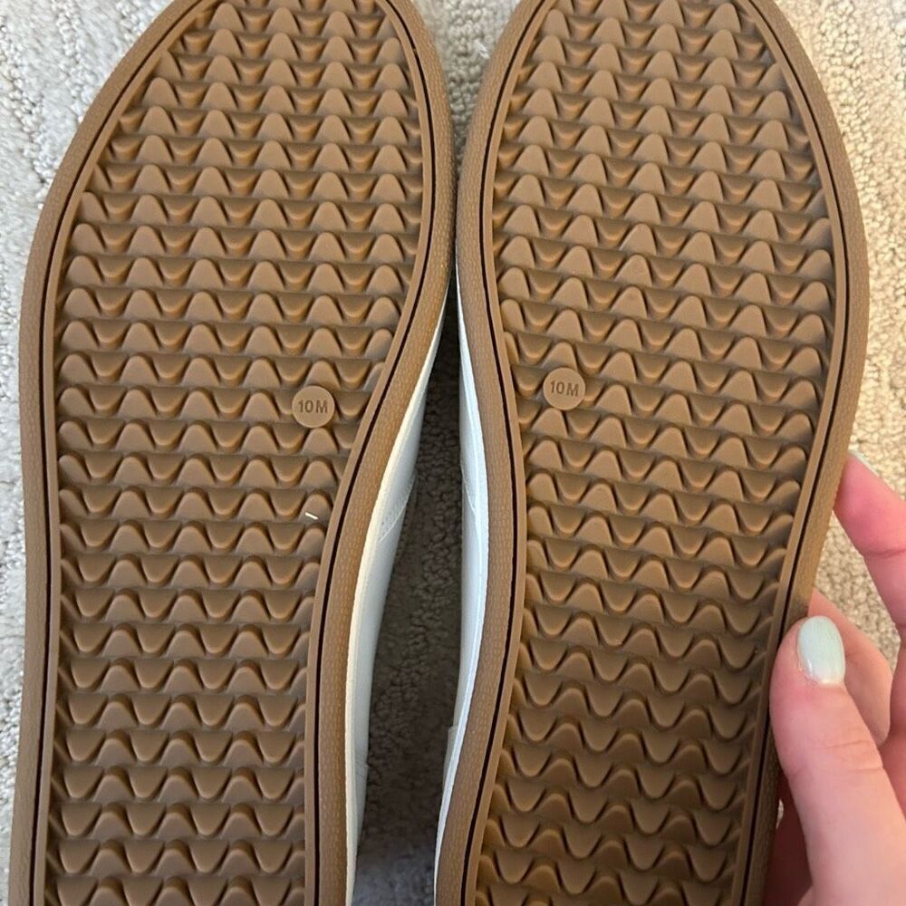 Lucky Brand White Leather Comfort Wedge Sneakers 10 - Picture 5 of 5